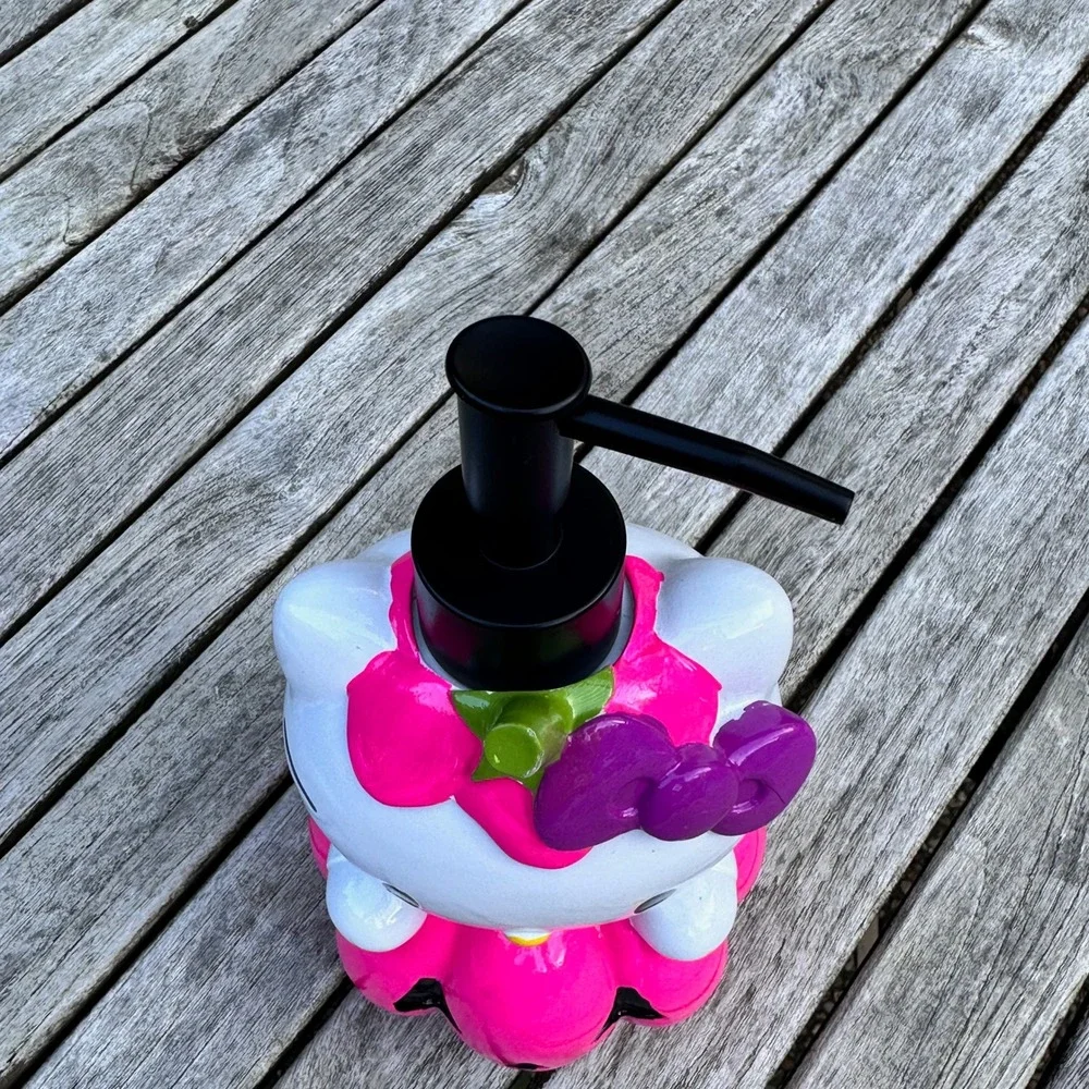 Sanrio Hello Kitty Pink Pumpkin Halloween Soap Dispenser Kawaii Decor 9 Inch
